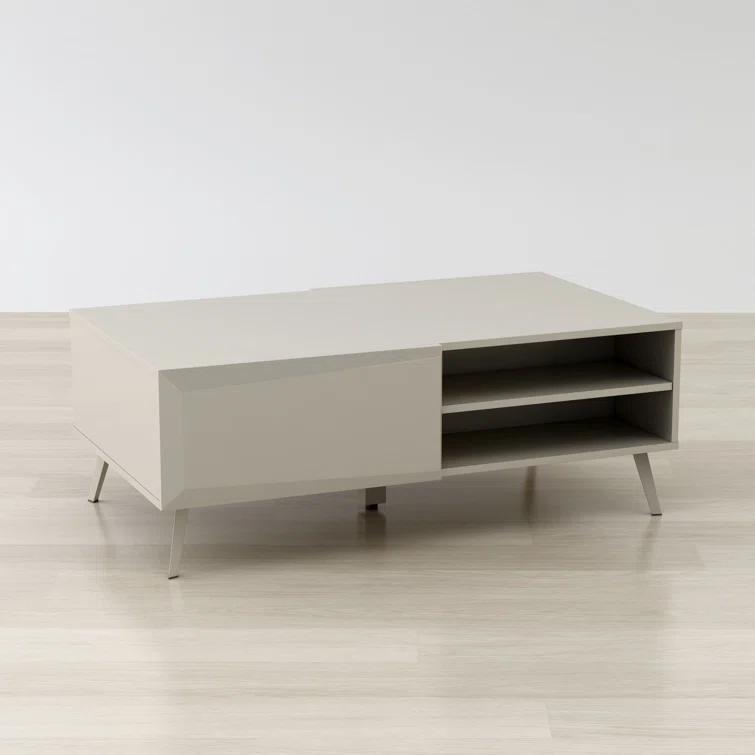 Home Living Room Modern Contemporary Altus 43" Coffee Table Gloss Grey