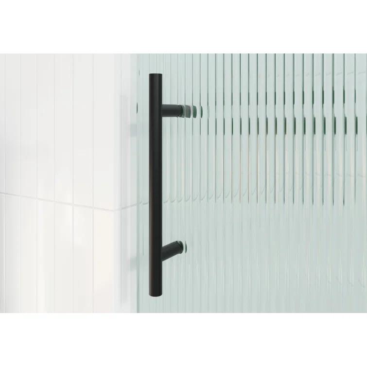 Galaxy 56 - 60 in. x 60 in. Fully Frameless Fluted Sliding Bathtub Door