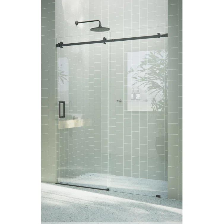 Astro 60 - 64 in. x 78 in. Fully Frameless Glass Sliding Shower Door