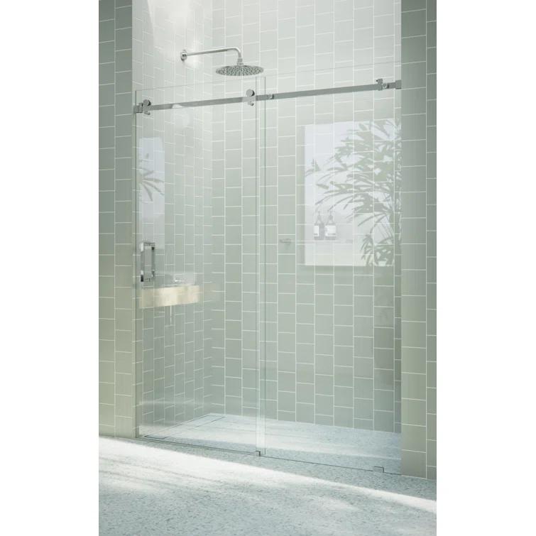 Astro 60 - 64 in. x 78 in. Fully Frameless Glass Sliding Shower Door