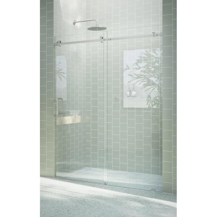 Astro 60 - 64 in. x 78 in. Fully Frameless Glass Sliding Shower Door