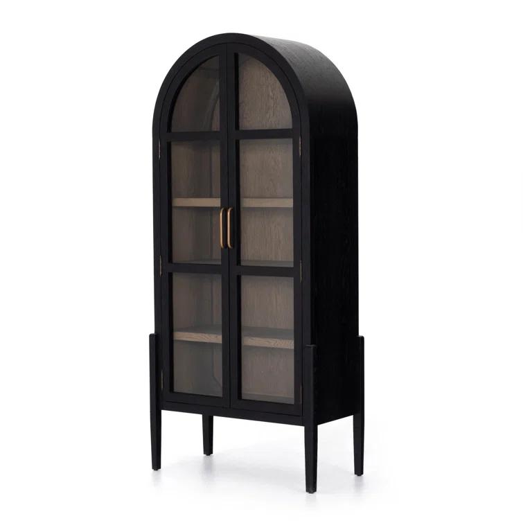 Apolline Curio Cabinet - Oak and Black