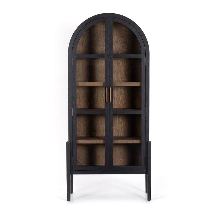 Apolline Curio Cabinet - Oak and Black