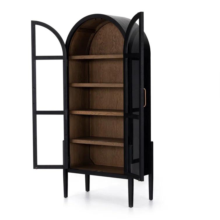 Apolline Curio Cabinet - Oak and Black