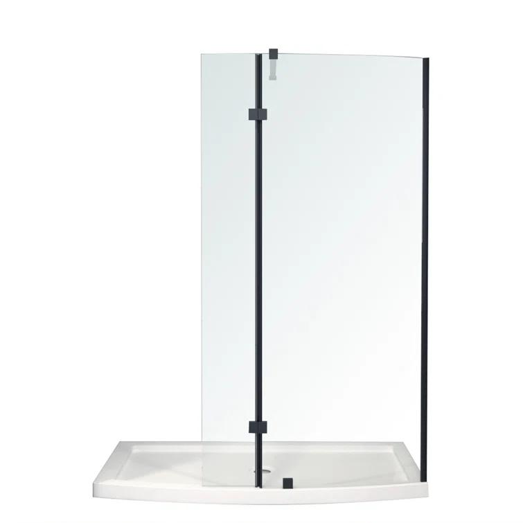 A&E Bath and Shower 60'' W 77.5'' H Framed Shower Enclosure Halim-60-BLK