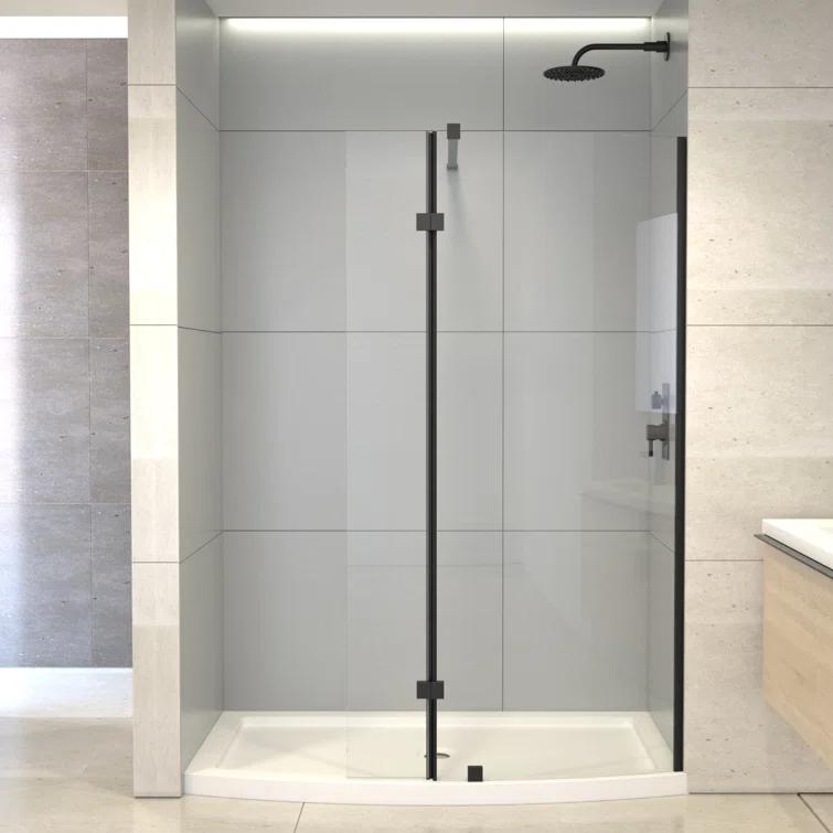 A&E Bath and Shower 60'' W 77.5'' H Framed Shower Enclosure Halim-60-BLK