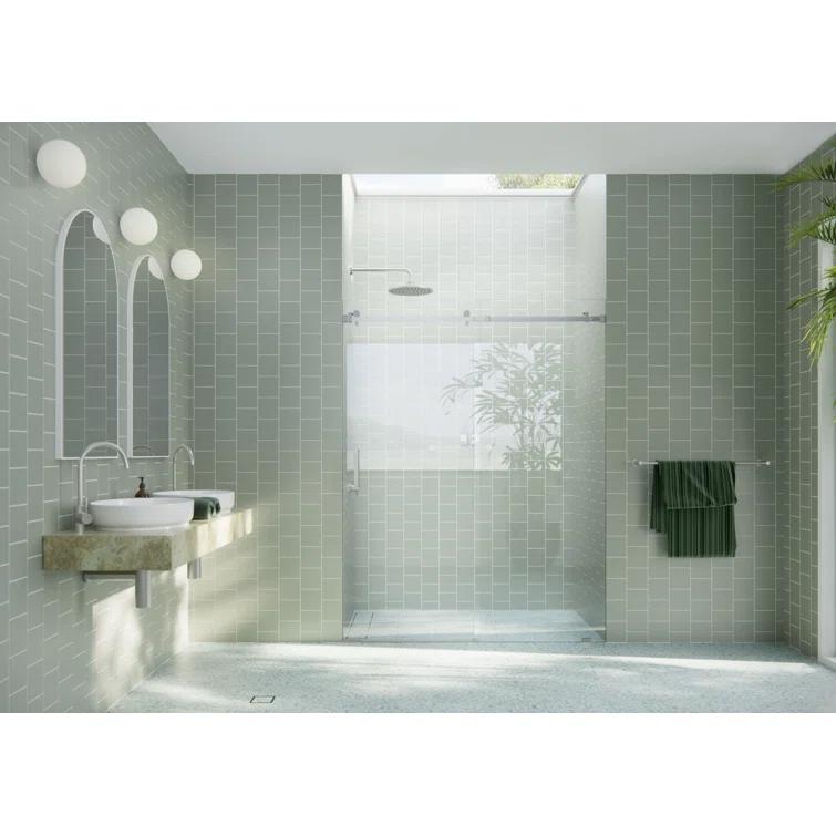 Astro 60 - 64 in. x 78 in. Fully Frameless Glass Sliding Shower Door