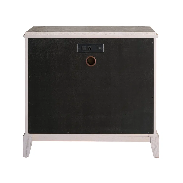 Rolling Fog 3-Drawer Nightstand with Stone Top