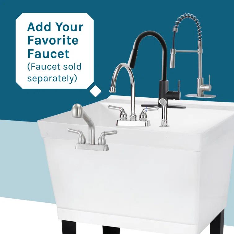 23.5'' L x 23.5'' W Free Standing Laundry Sink