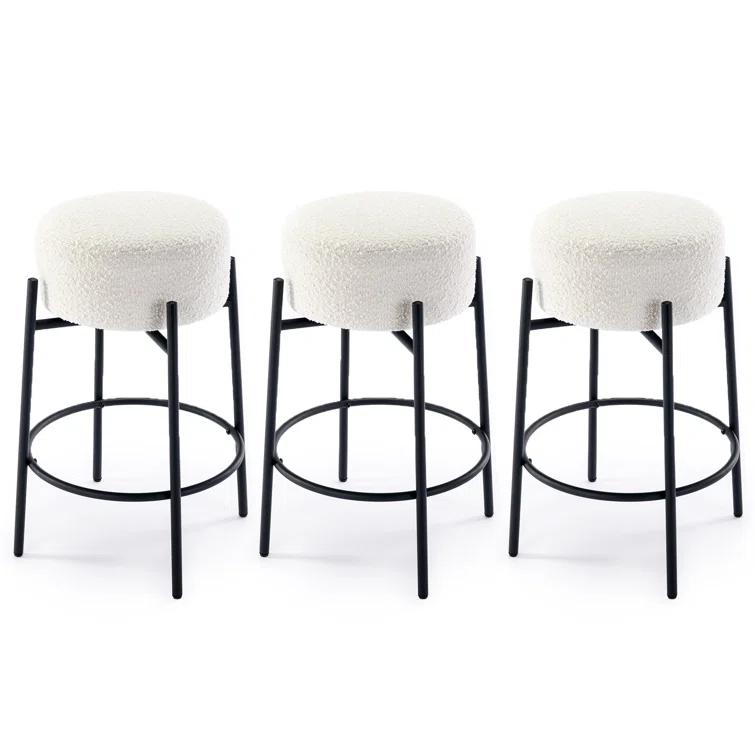 Swivel 26.7'' Boucle Counter Stool