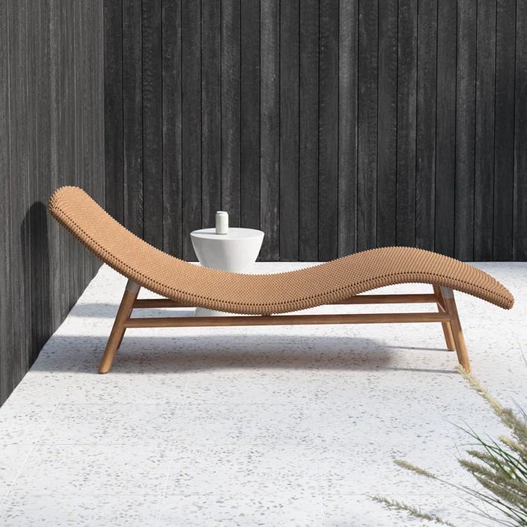 Janine 24'' Outdoor Teak Chaise Lounge