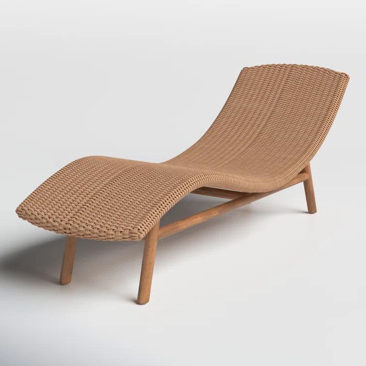 Janine 24'' Outdoor Teak Chaise Lounge