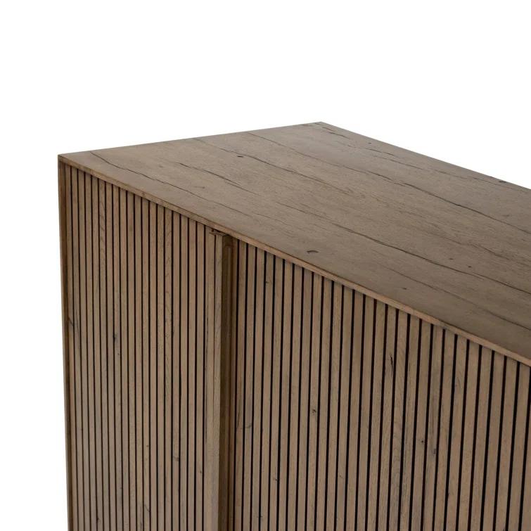 Leo 82'' Rustic Brown Oak Sideboard with Plinth Base