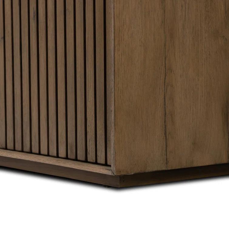 Leo 82'' Rustic Brown Oak Sideboard with Plinth Base