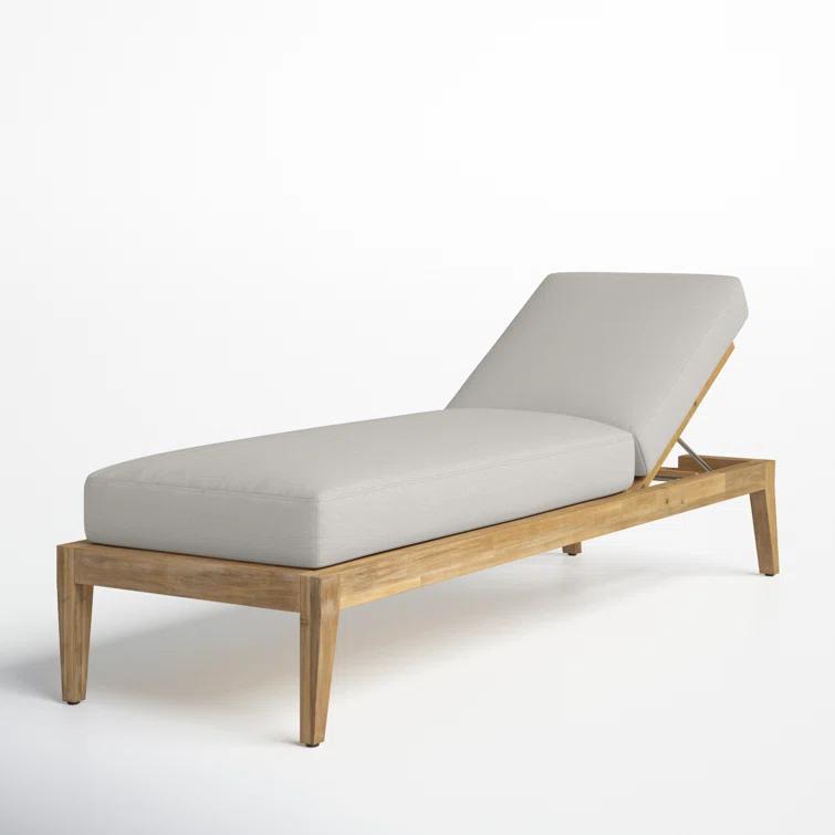 Amine 24'' Outdoor Acacia Chaise Lounge