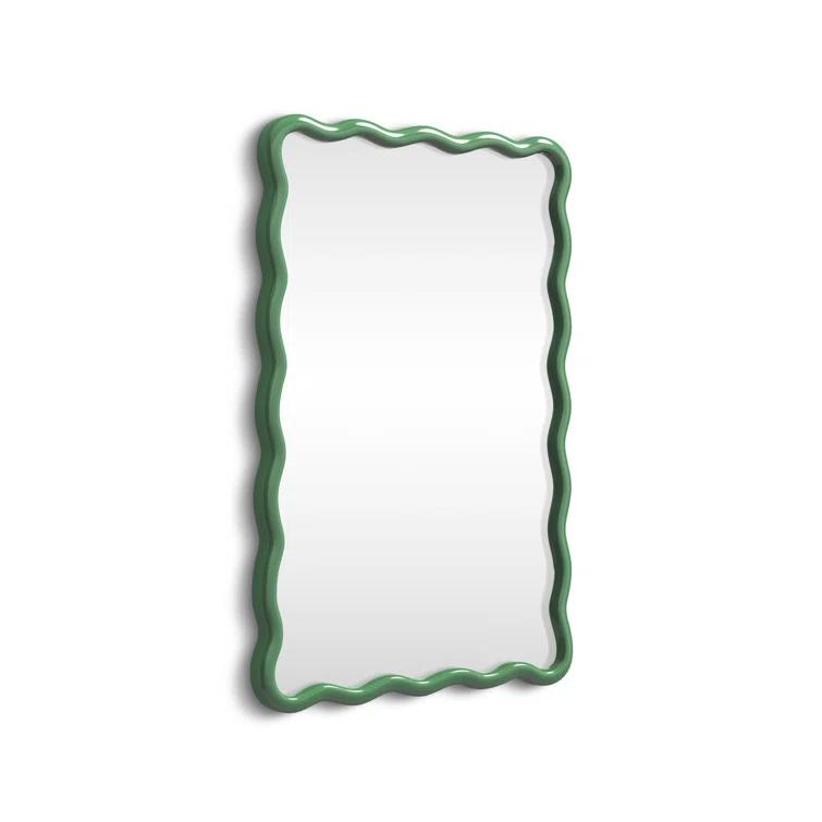 Allurine Wood Wavy Wall Mirror