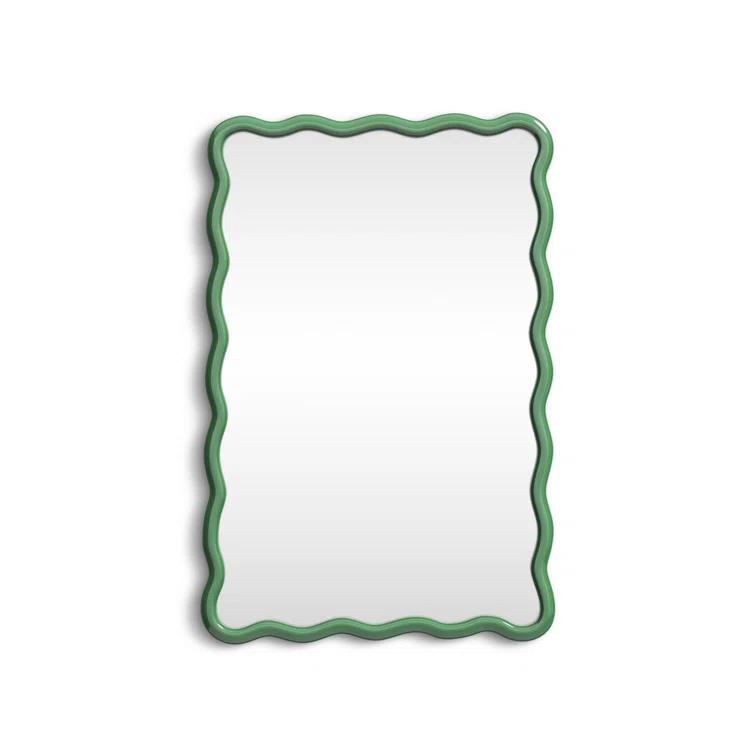 Allurine Wood Wavy Wall Mirror