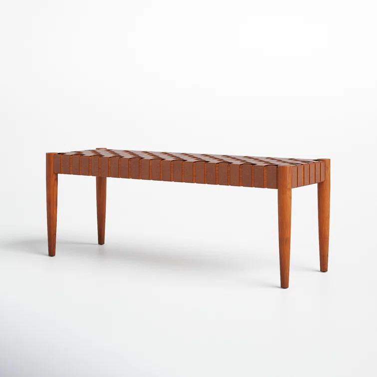 Orin 47" Woven Leather Bench
