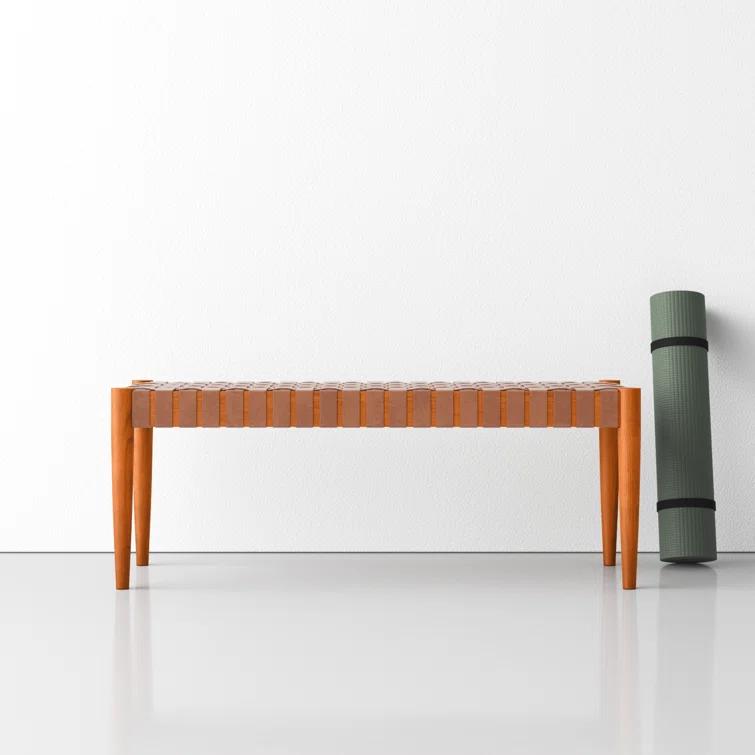 Orin 47" Woven Leather Bench