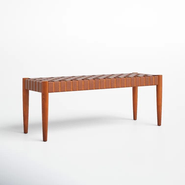 Orin 47" Woven Leather Bench