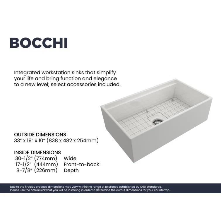 Contempo 33'' L Farmhouse Apron-Front Fireclay Kitchen Sink