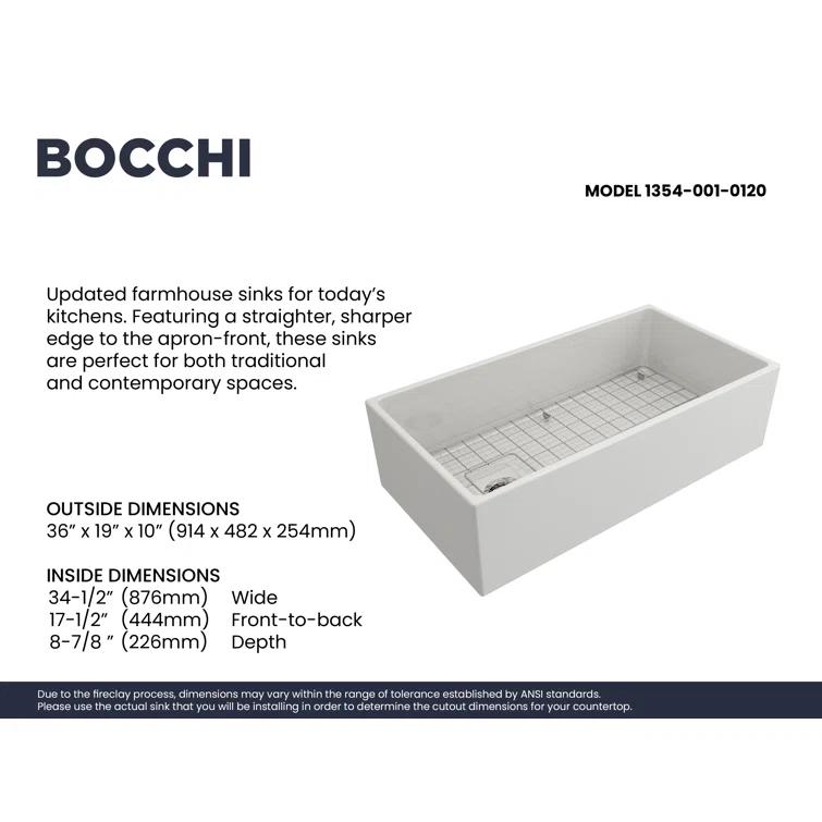 36'' L Farmhouse / Apron Fireclay Kitchen Sink