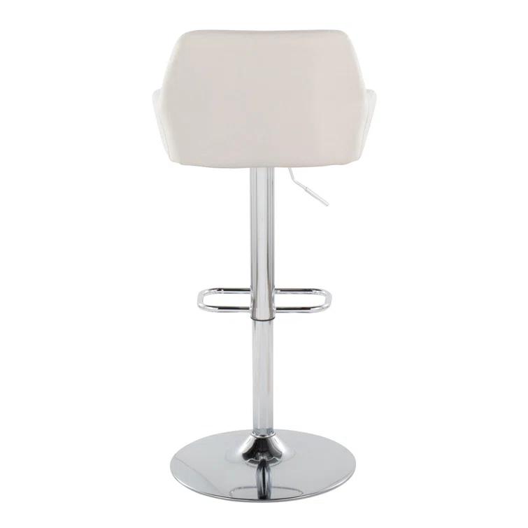 Swivel Upholstered Adjustable Height Counter Stool with Metal Frame