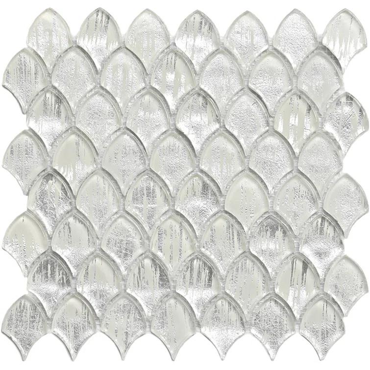 Majeste 0.5" x 2" Glass Fish Scale Mosaic Wall & Floor Tile