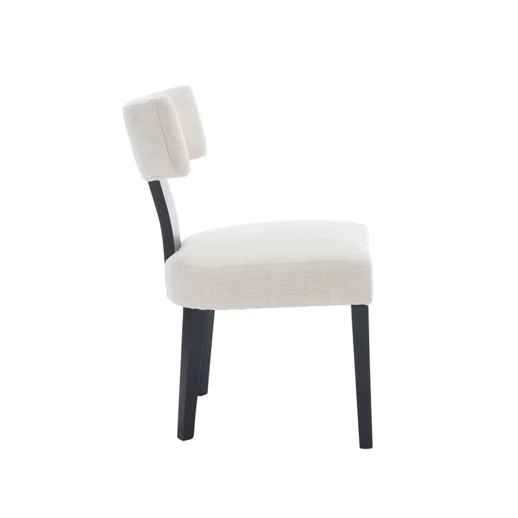 Gracie Oaks Inelda Mid Century Upholstered Dining Chairs Side Chairs Farmhouse Faux Leather Dining Chair with Wood Legs (Set of 2)