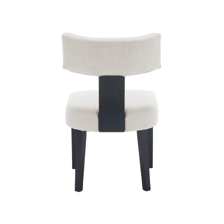 Gracie Oaks Inelda Mid Century Upholstered Dining Chairs Side Chairs Farmhouse Faux Leather Dining Chair with Wood Legs (Set of 2)