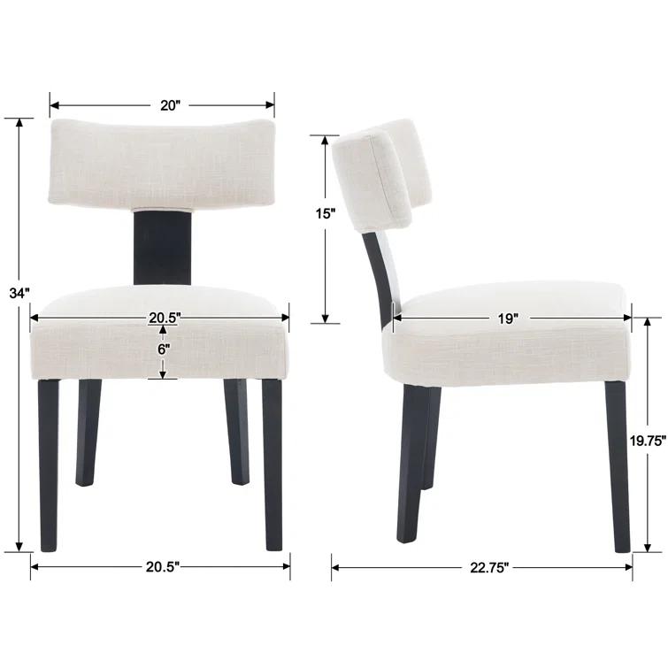 Gracie Oaks Inelda Mid Century Upholstered Dining Chairs Side Chairs Farmhouse Faux Leather Dining Chair with Wood Legs (Set of 2)