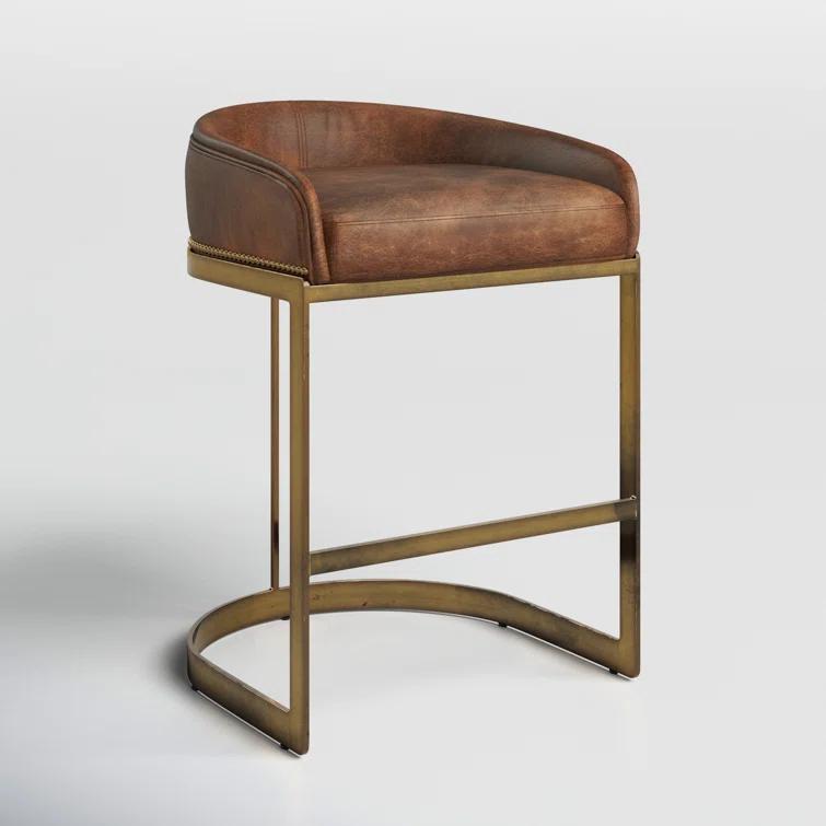 Bradley Genuine Leather Bar & Counter Stool