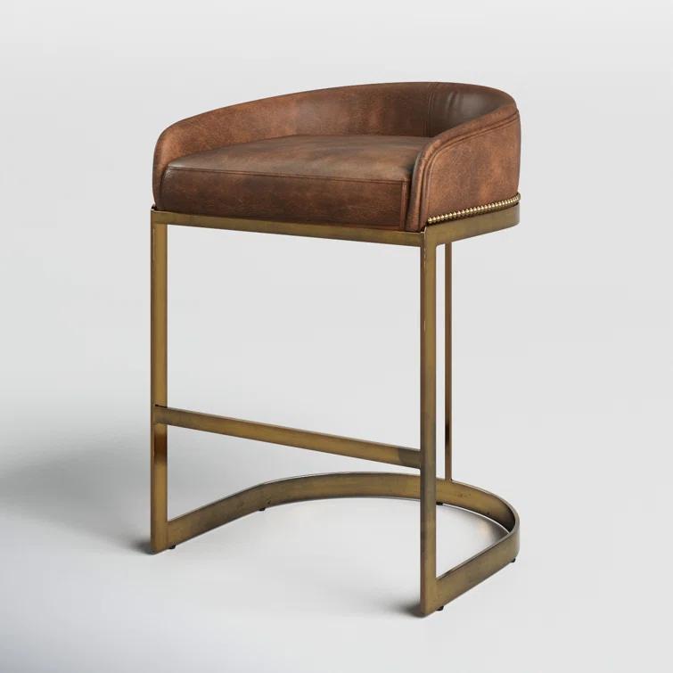 Bradley Genuine Leather Bar & Counter Stool