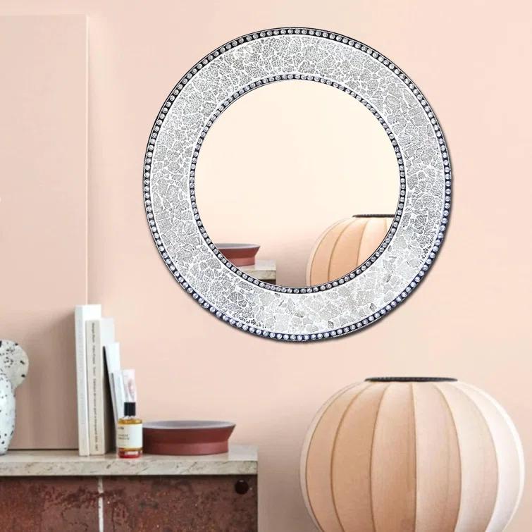 World Menagerie Cobberas Manufactured Wood, Glass Round Wall Mirror