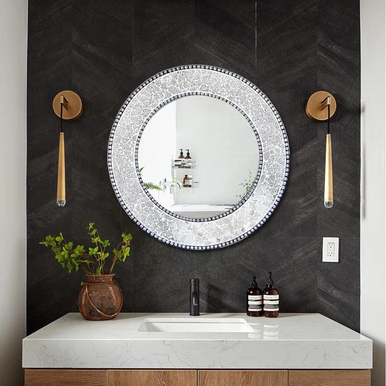 World Menagerie Cobberas Manufactured Wood, Glass Round Wall Mirror