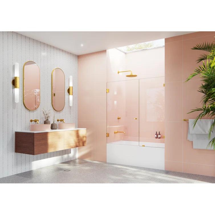 Illume 56 in. x 58.25 in. Fully Frameless Hinge Bathtub Door