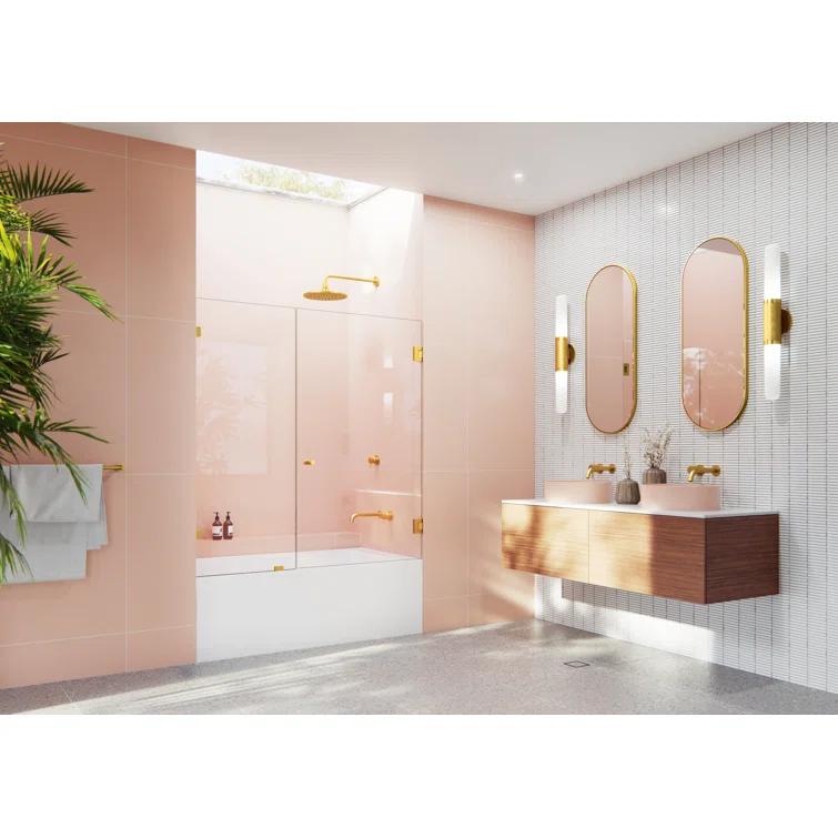 Illume 56 in. x 58.25 in. Fully Frameless Hinge Bathtub Door