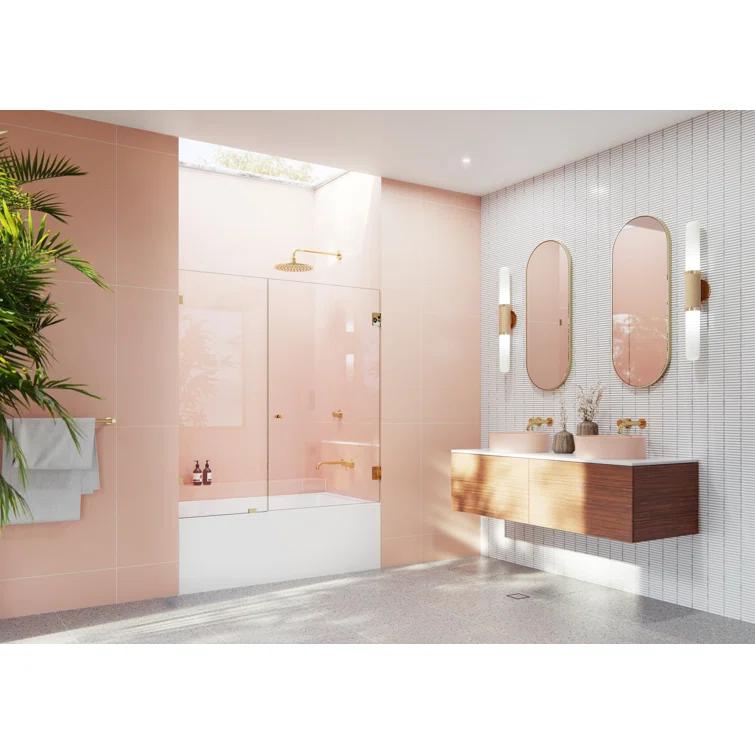 Illume 54 in. x 58.25 in. Fully Frameless Hinge Bathtub Door