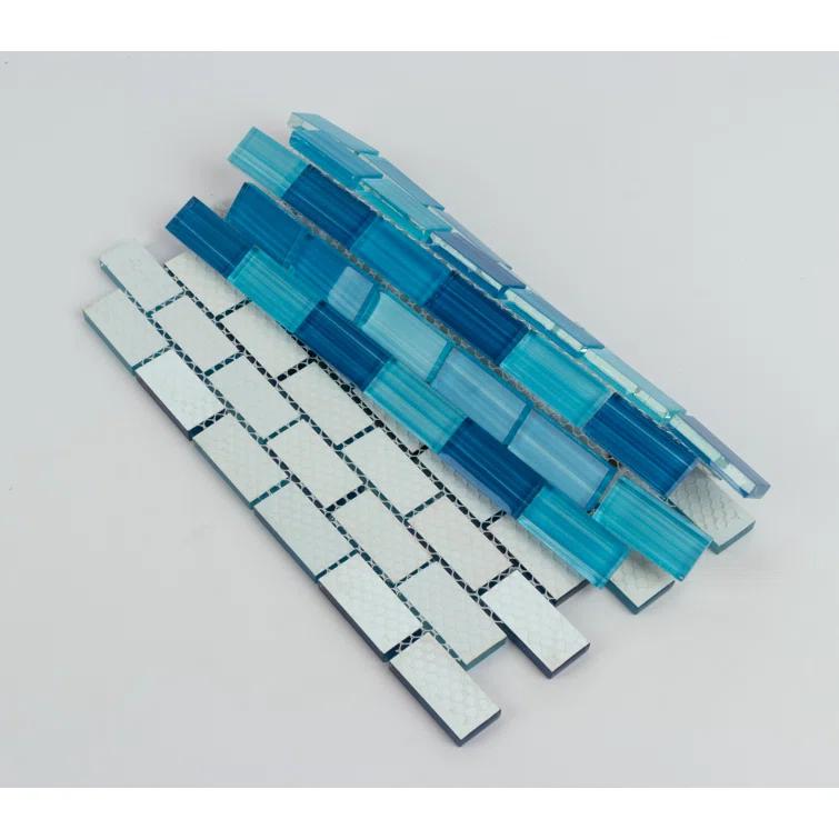 Swimming Pool Series 1" x 2" Straight Edge Glass Mosaic Tile