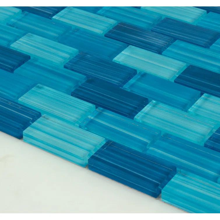 Swimming Pool Series 1" x 2" Straight Edge Glass Mosaic Tile