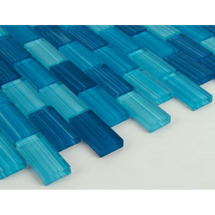 Swimming Pool Series 1" x 2" Straight Edge Glass Mosaic Tile