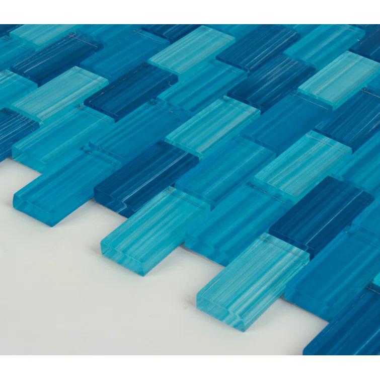 Swimming Pool Series 1" x 2" Straight Edge Glass Mosaic Tile