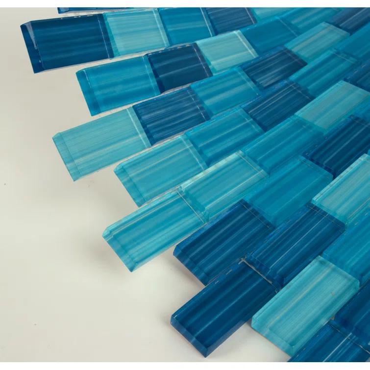 Swimming Pool Series 1" x 2" Straight Edge Glass Mosaic Tile