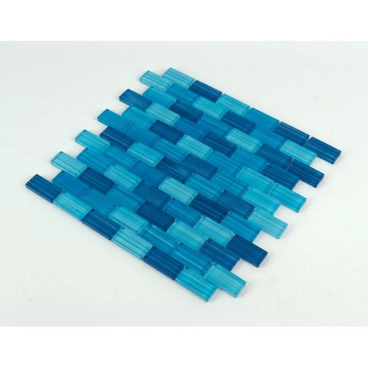 Swimming Pool Series 1" x 2" Straight Edge Glass Mosaic Tile