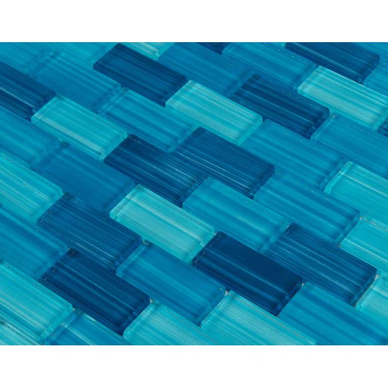 Swimming Pool Series 1" x 2" Straight Edge Glass Mosaic Tile