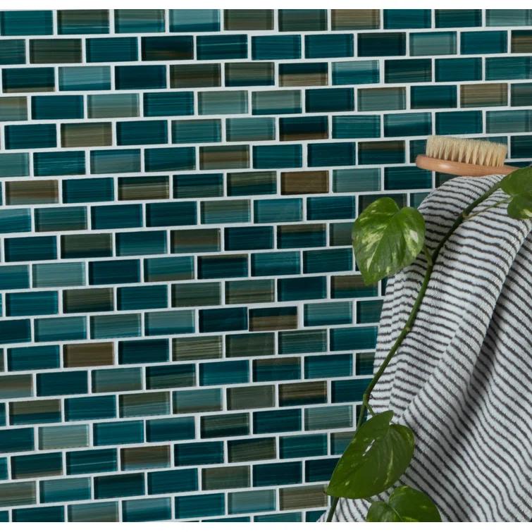 Swimming Pool Series 1" x 2" Straight Edge Glass Mosaic Tile