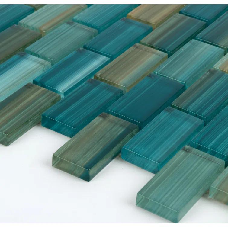 Swimming Pool Series 1" x 2" Straight Edge Glass Mosaic Tile