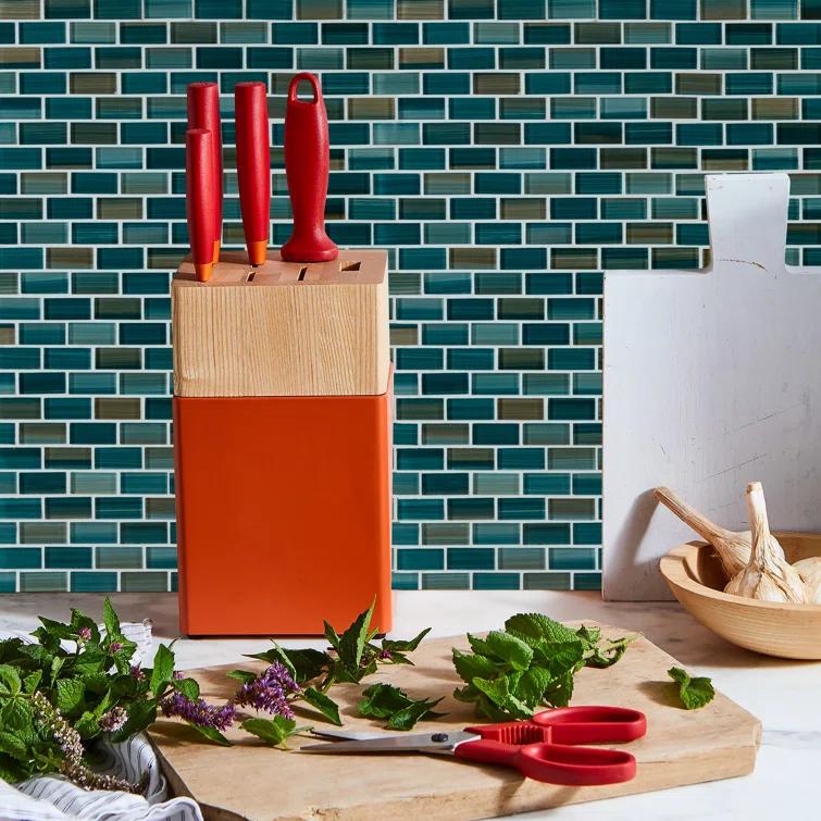 Swimming Pool Series 1" x 2" Straight Edge Glass Mosaic Tile