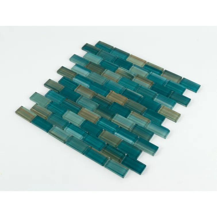 Swimming Pool Series 1" x 2" Straight Edge Glass Mosaic Tile