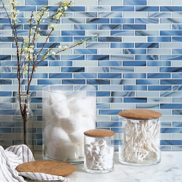 Impressions 1" x 4" Straight Edge Glass Mosaic Tile